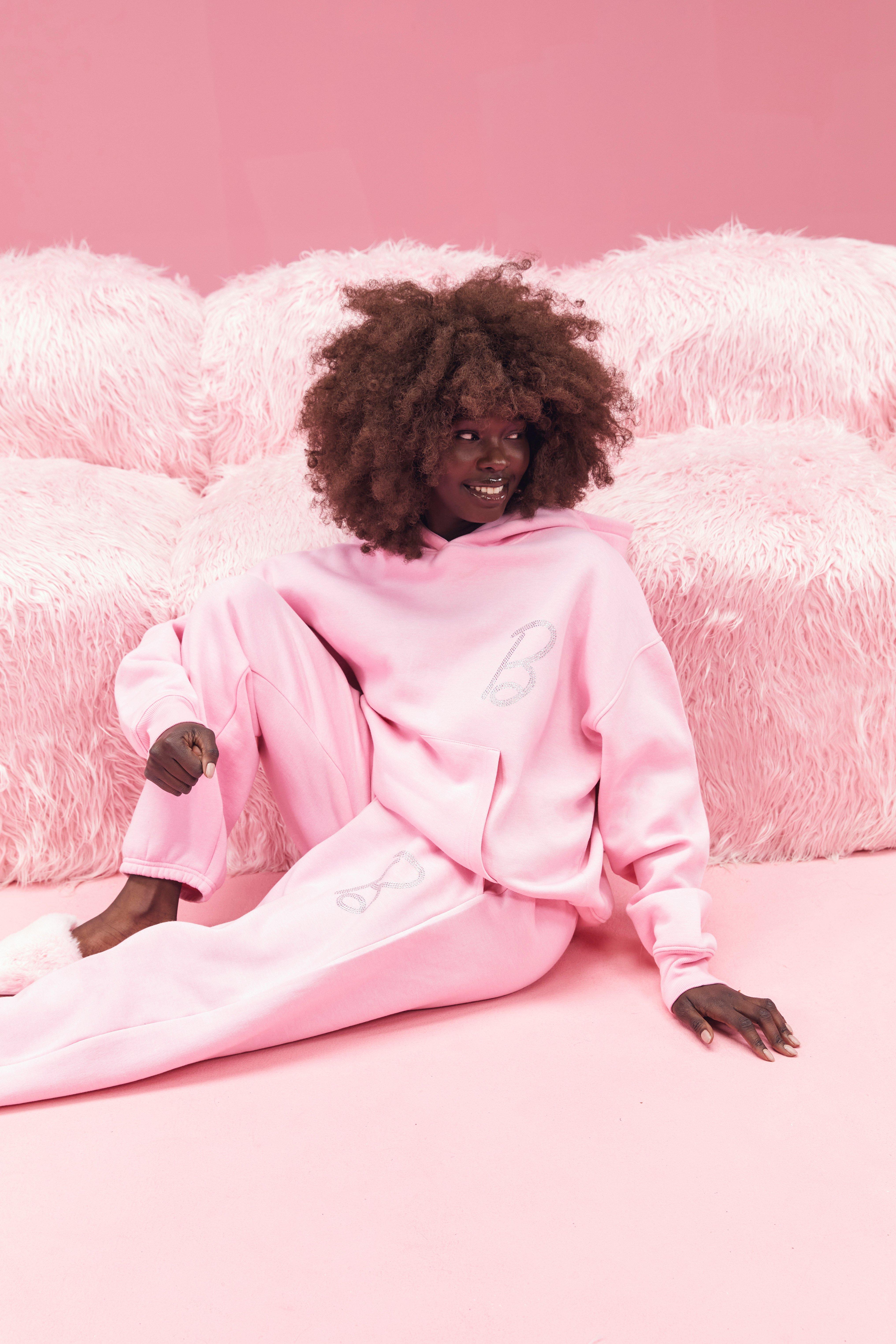 Pink best sale joggers boohoo